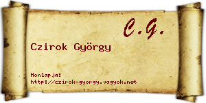 Czirok György névjegykártya