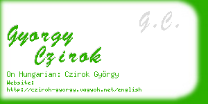 gyorgy czirok business card