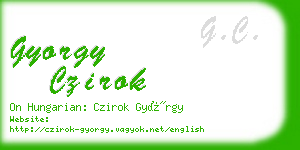 gyorgy czirok business card